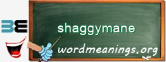 WordMeaning blackboard for shaggymane